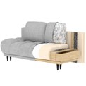 Sofa bed Elguavio, sleeping function, Royal 18, boucle, beige, H97x210x91cm