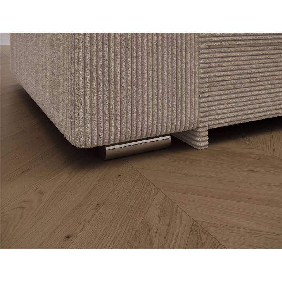 Corner sofa Erento R, sleeping function, Jarell 18, corduroy, beige, H78x296x194cm