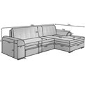 Corner sofa Erento R, sleeping function, Jarell 18, corduroy, beige, H78x296x194cm