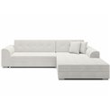 Corner sofa Erento R, sleeping function, Royal 01, boucle, white, H78x296x194cm