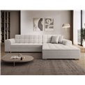 Corner sofa Erento R, sleeping function, Royal 01, boucle, white, H78x296x194cm