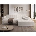 Corner sofa Erento R, sleeping function, Royal 01, boucle, white, H78x296x194cm