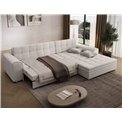 Corner sofa Erento R, sleeping function, Royal 01, boucle, white, H78x296x194cm