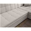 Corner sofa Erento R, sleeping function, Royal 01, boucle, white, H78x296x194cm