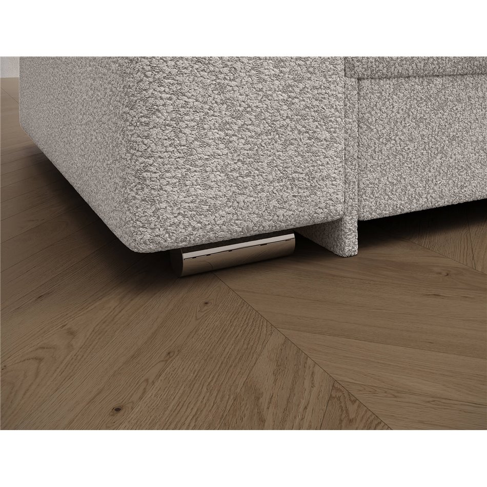 Corner sofa Erento R, sleeping function, Royal 01, boucle, white, H78x296x194cm