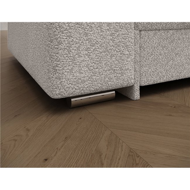 Corner sofa Erento R, sleeping function, Royal 01, boucle, white, H78x296x194cm