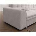 Corner sofa Erento R, sleeping function, Royal 01, boucle, white, H78x296x194cm