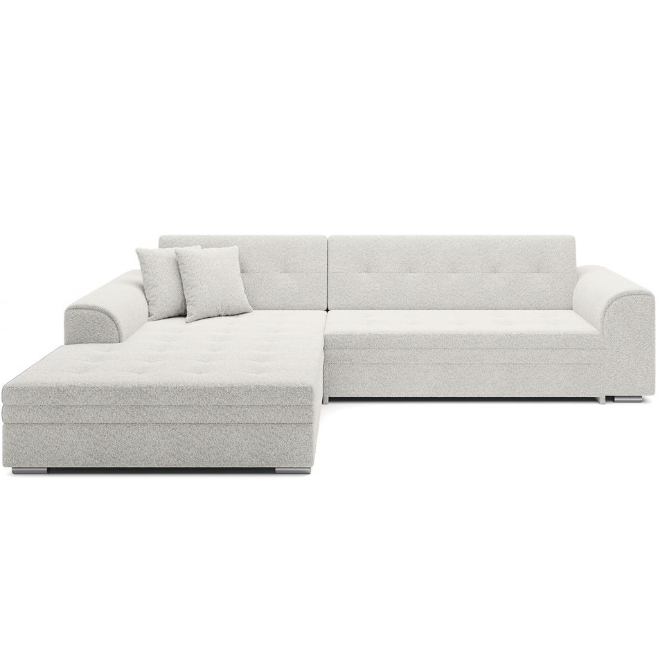 Corner sofa Erento L, sleeping function, Royal 01, boucle, white, H78x296x194cm
