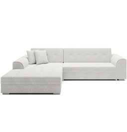 Угловой диван Erento L, раздвижной, Royal 01, букле, белый, H78x296x194cm