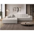Corner sofa Erento L, sleeping function, Royal 01, boucle, white, H78x296x194cm