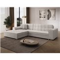 Corner sofa Erento L, sleeping function, Royal 01, boucle, white, H78x296x194cm