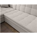 Corner sofa Erento L, sleeping function, Royal 01, boucle, white, H78x296x194cm