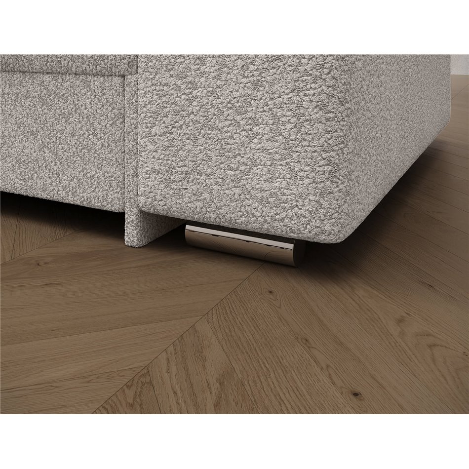 Corner sofa Erento L, sleeping function, Royal 01, boucle, white, H78x296x194cm