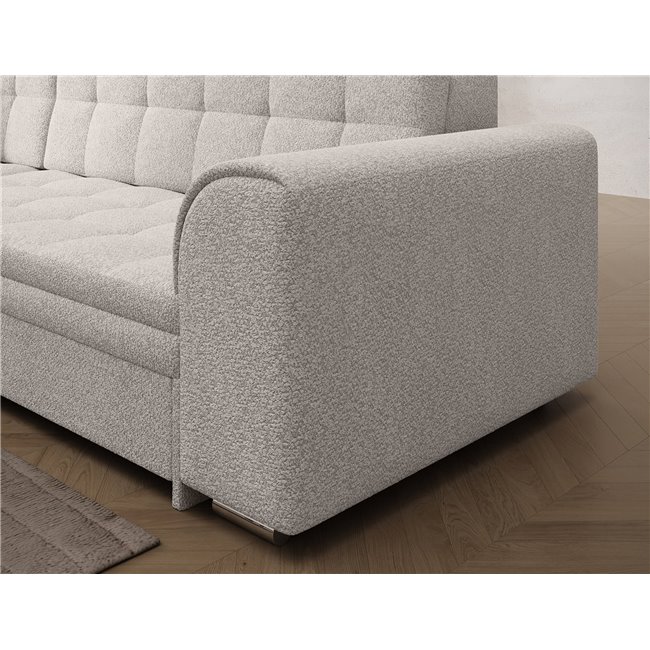 Corner sofa Erento L, sleeping function, Royal 01, boucle, white, H78x296x194cm