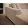 U-shaped sofa Evento Symmetrical, sleeping function, Royal 01, boucle, white, H78x359x165cm
