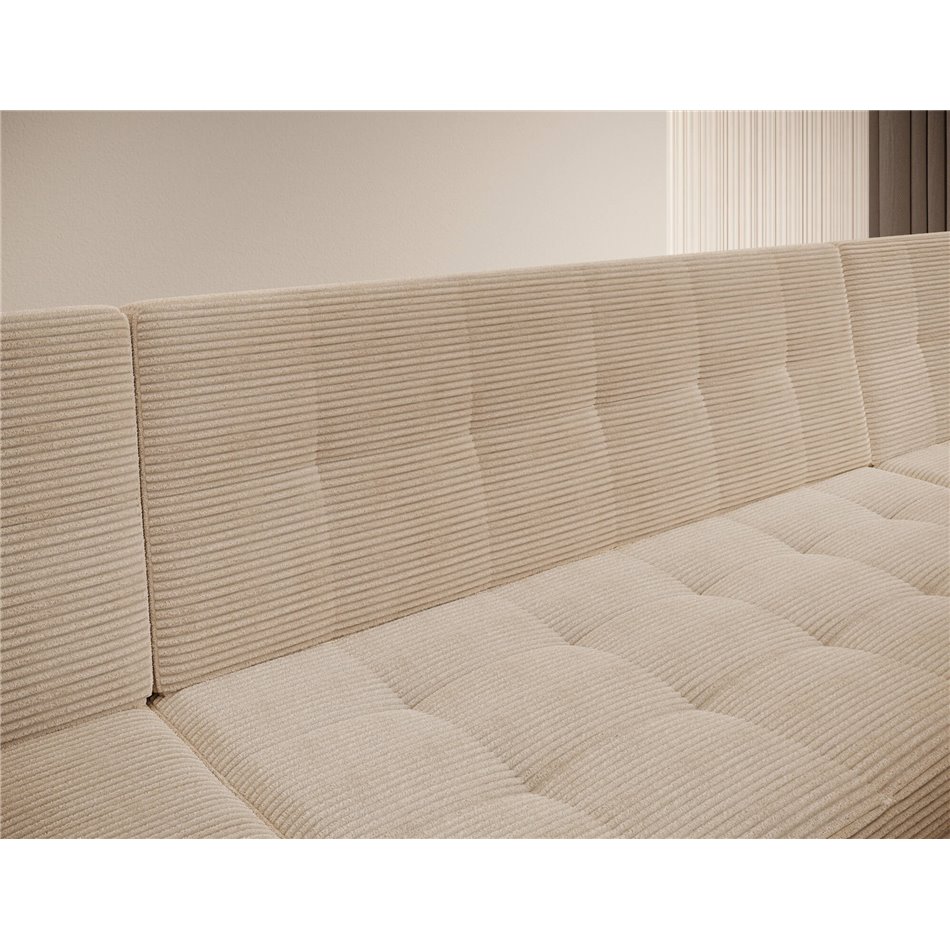U-shaped sofa Evento Symmetrical, sleeping function, Royal 01, boucle, white, H78x359x165cm