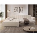 Corner sofa Erento L, sleeping function, Jarell 18, corduroy, beige, H78x296x194cm