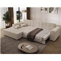 Corner sofa Erento L, sleeping function, Jarell 18, corduroy, beige, H78x296x194cm