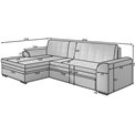 Corner sofa Erento L, sleeping function, Jarell 18, corduroy, beige, H78x296x194cm