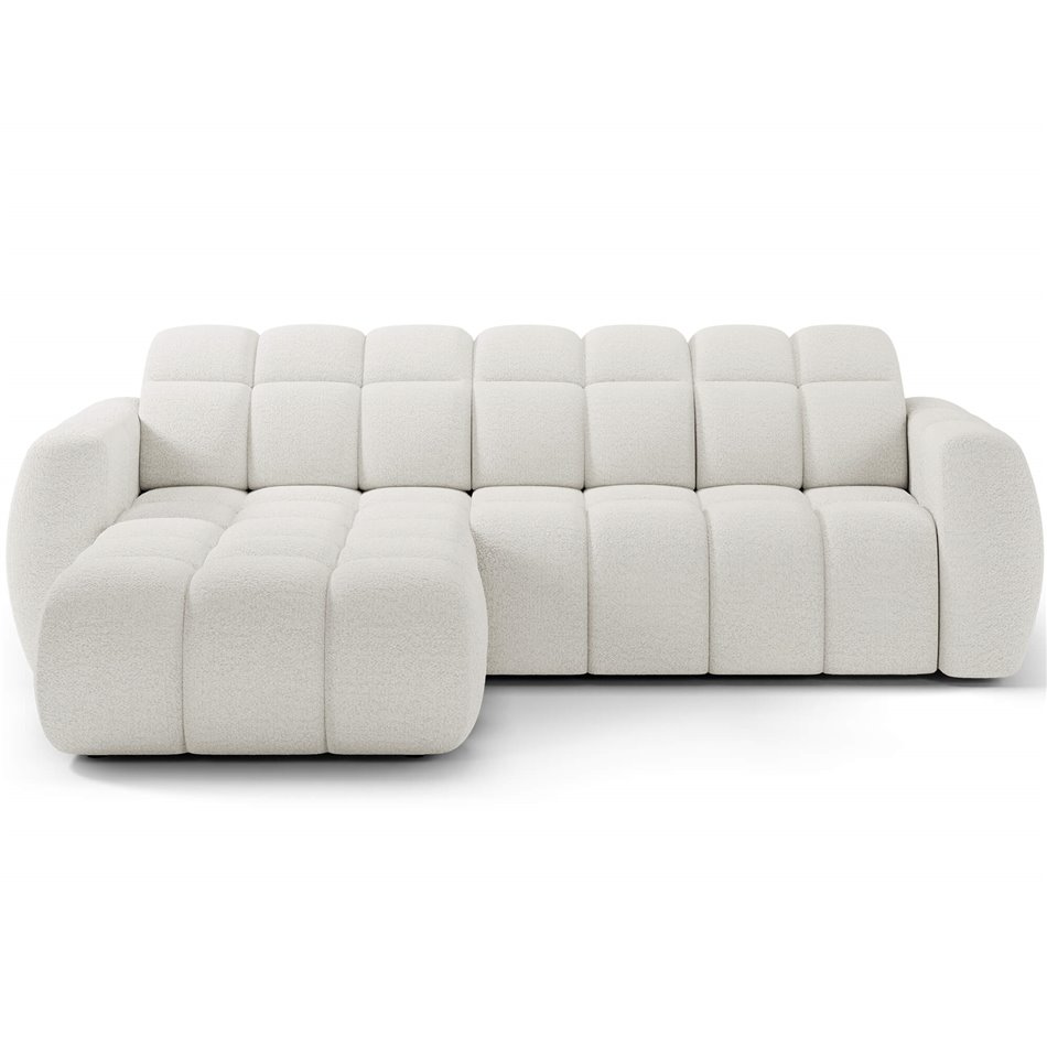 Corner sofa Efanito L, sleeping function, Royal 01, boucle, white, H105x288x200cm