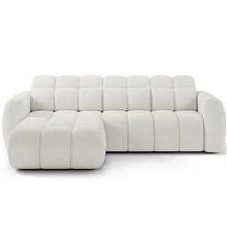 Corner sofa Efanito L, sleeping function, Royal 01, boucle, white, H105x288x200cm