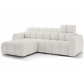 Corner sofa Efanito L, sleeping function, Royal 01, boucle, white, H105x288x200cm