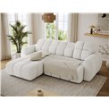Corner sofa Efanito L, sleeping function, Royal 01, boucle, white, H105x288x200cm