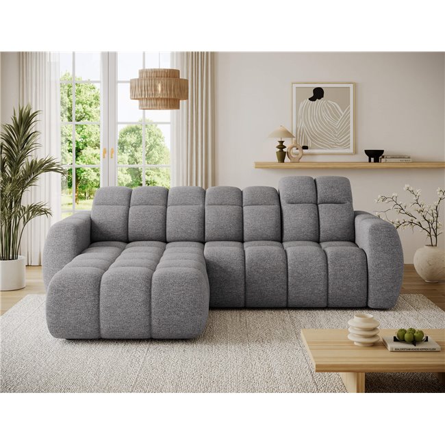 Corner sofa Efanito L, sleeping function, Coralline 03, light grey, H105x288x200cm