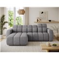 Corner sofa Efanito L, sleeping function, Coralline 03, light grey, H105x288x200cm