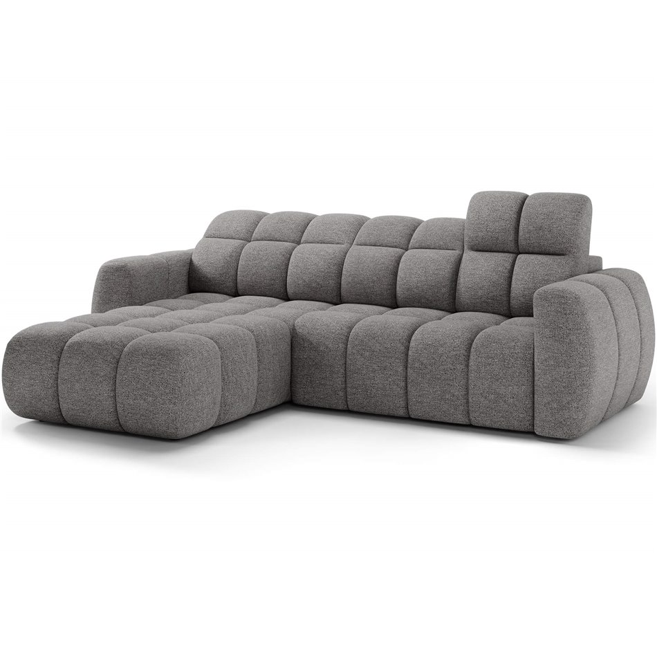Corner sofa Efanito L, sleeping function, Coralline 03, light grey, H105x288x200cm