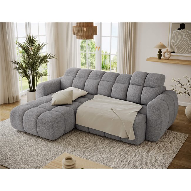 Corner sofa Efanito L, sleeping function, Paolli 04, grey, H105x288x200cm