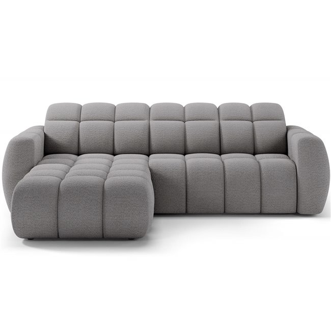 Corner sofa Efanito L, sleeping function, Royal 04, boucle, grey, H105x288x200cm
