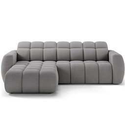 Corner sofa Efanito L, sleeping function, Royal 04, boucle, grey, H105x288x200cm