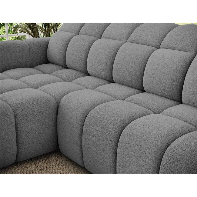 Corner sofa Efanito L, sleeping function, Royal 04, boucle, grey, H105x288x200cm