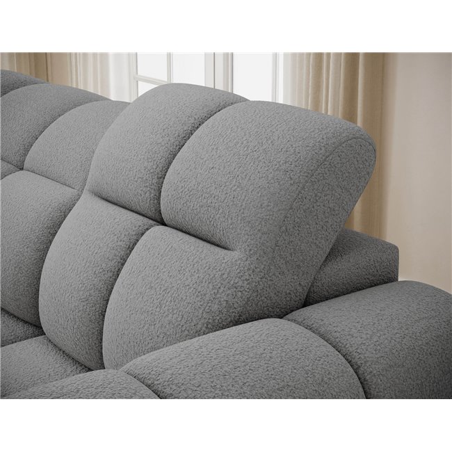 Corner sofa Efanito L, sleeping function, Royal 04, boucle, grey, H105x288x200cm