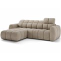 Corner sofa Efanito L, sleeping function, Amore 18, boucle, beige, H105x288x200cm