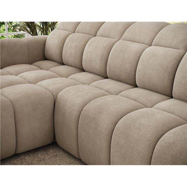 Corner sofa Efanito L, sleeping function, Amore 18, boucle, beige, H105x288x200cm