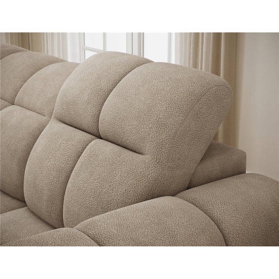 Corner sofa Efanito L, sleeping function, Amore 18, boucle, beige, H105x288x200cm