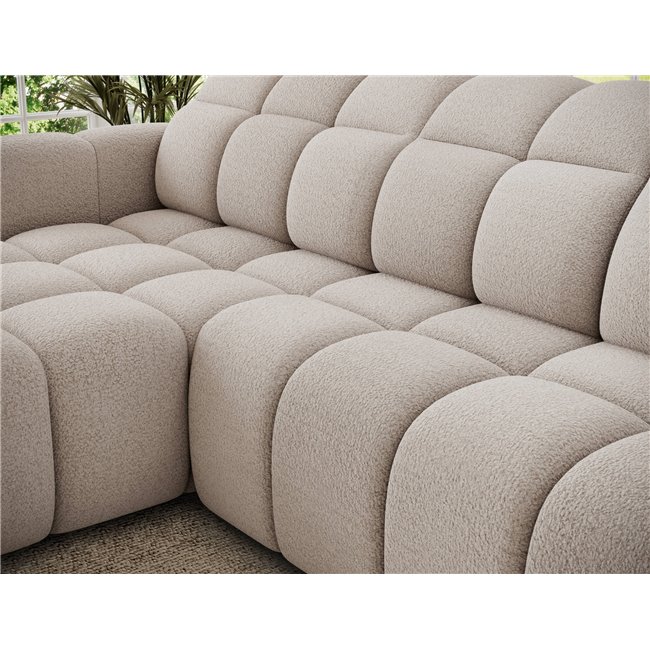 Corner sofa Efanito L, sleeping function, Royal 18, boucle, beige, H105x288x200cm