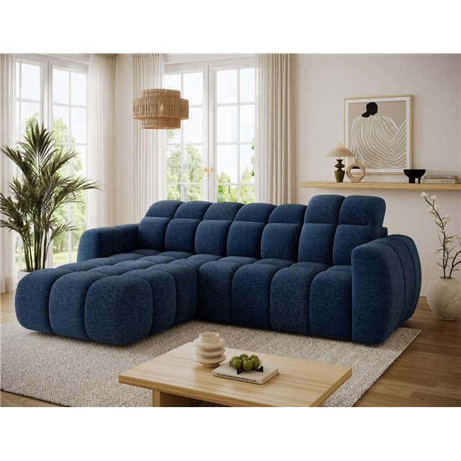 Corner sofa Efanito L, sleeping function, Paolli 40, blue, H105x288x200cm