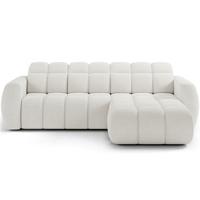 Corner sofa Efanito R, sleeping function, Royal 01, boucle, white, H105x288x200cm