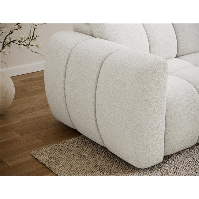 Corner sofa Efanito R, sleeping function, Royal 01, boucle, white, H105x288x200cm