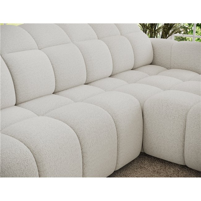 Corner sofa Efanito R, sleeping function, Royal 01, boucle, white, H105x288x200cm