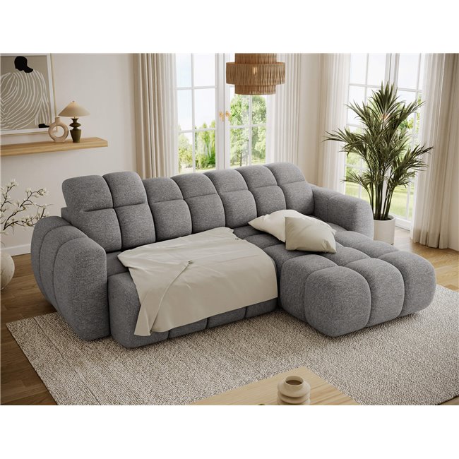 Corner sofa Efanito R, sleeping function, Coralline 03, grey, H105x288x200cm