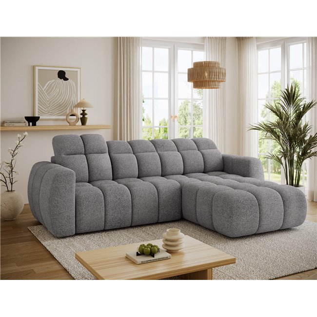 Corner sofa Efanito R, sleeping function, Paolli 04, light grey, H105x288x200cm