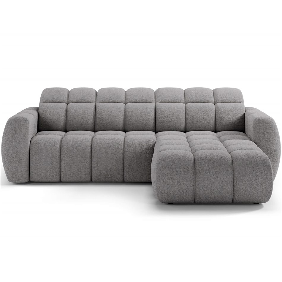 Corner sofa Efanito R, sleeping function, Royal 04, boucle, grey, H105x288x200cm