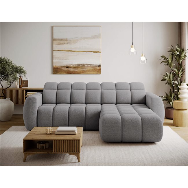 Corner sofa Efanito R, sleeping function, Royal 04, boucle, grey, H105x288x200cm