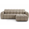 Corner sofa Efanito R, sleeping function, Amore 18, boucle, beige, H105x288x200cm