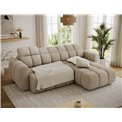 Corner sofa Efanito R, sleeping function, Amore 18, boucle, beige, H105x288x200cm