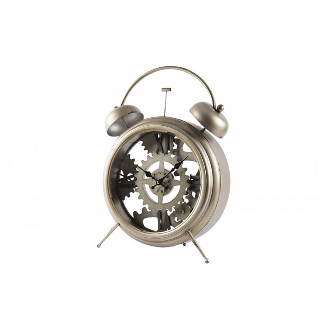 Table Clock "Alarm clock", metal, anthracite/silver, 37x52cm
